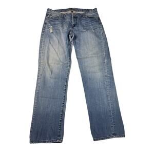 Kut From The Kloth Distressed Mid Rise Boyfriend Jeans Womens Size 10 Blue Denim